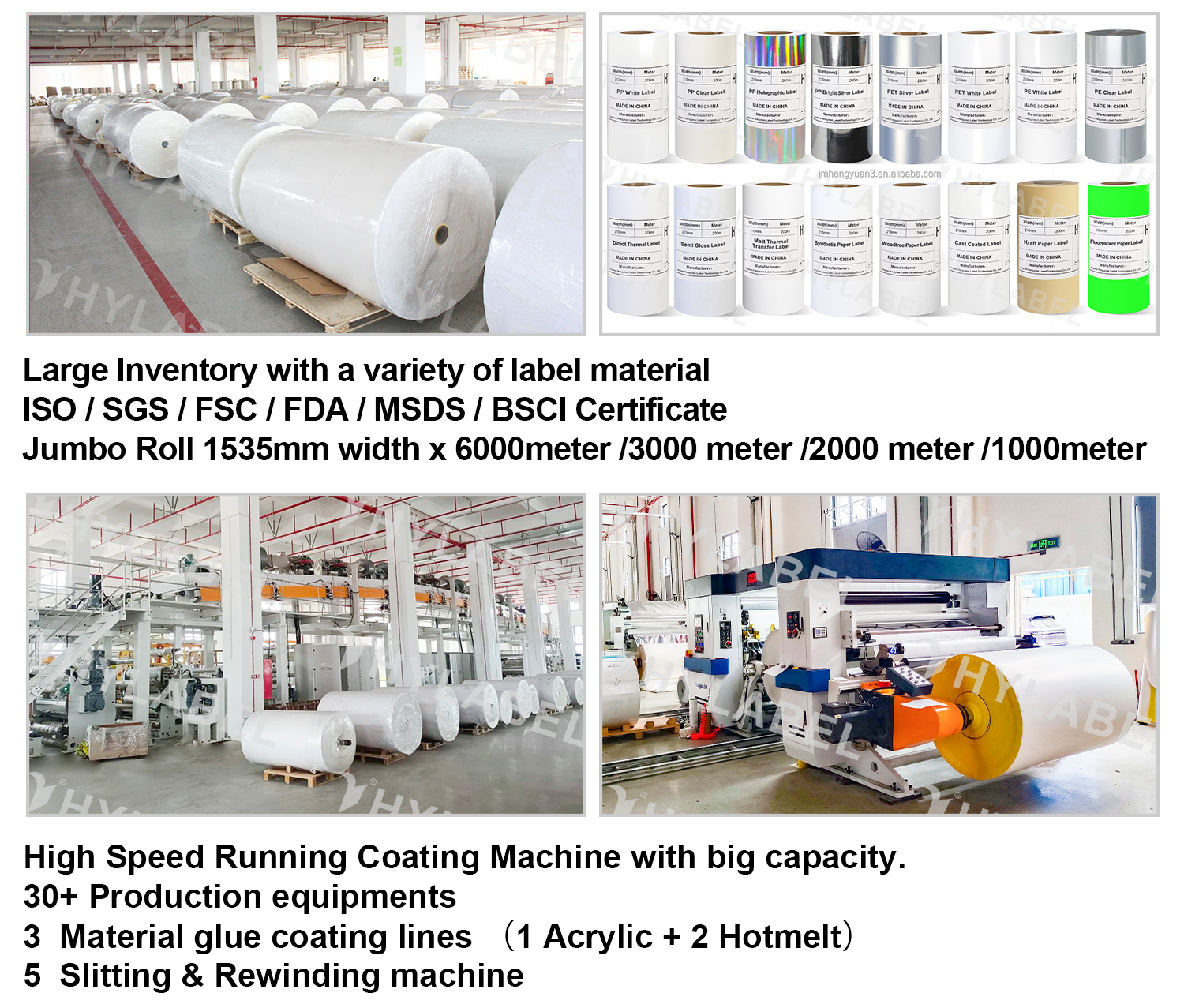 Slef adhesive label jumbo roll