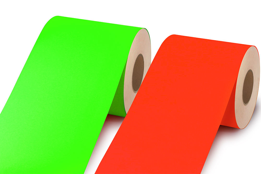 Fluorescent color label material