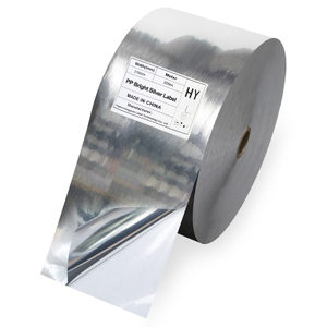 Silver PP Film Label Material Custom Size Label Jumbo Roll