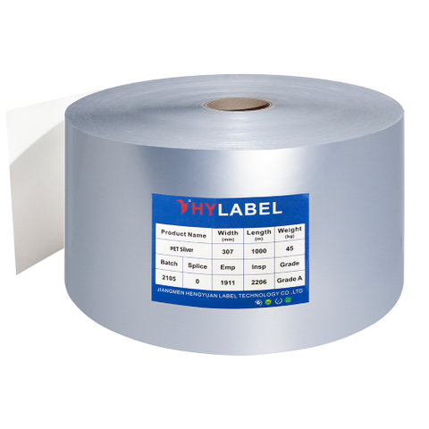 Glossy White PET Silver PET Label Jumbo Roll Sticker Self Adhesive PET Label