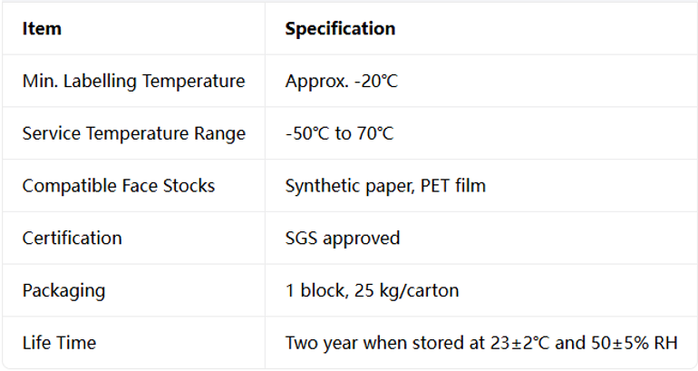 Cold chain label glue