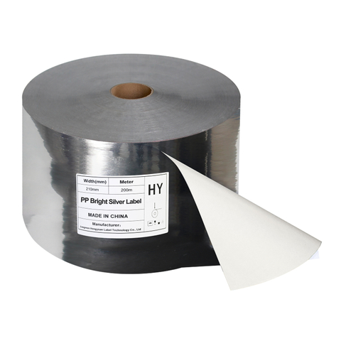 Premium silver Waterproof PP Self Adhesive Label metal pp sticker label roll